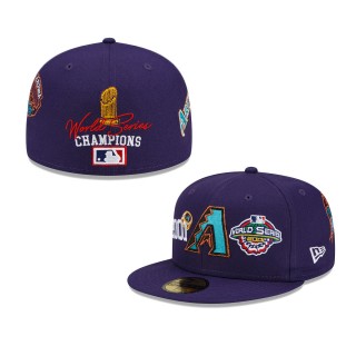 Arizona Diamondbacks 2001 World Series Champions Count the Rings 59FIFTY Fitted Purple