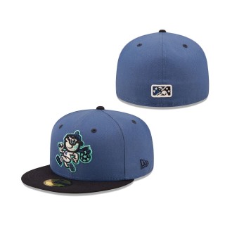 Men's Asheville Tourists Royal Black Authentic Collection 59FIFTY Fitted Hat