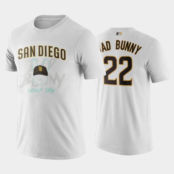 San Diego Padres Bad Bunny 2022 Second Show White T-Shirt