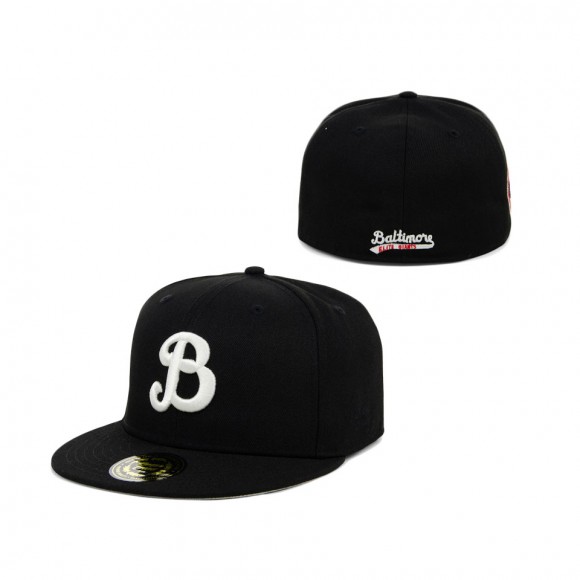 NLB Baltimore Elite Giants Rings & Crwns Black Team Fitted Hat