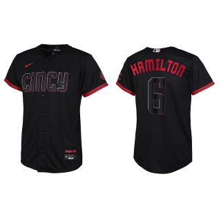 Billy Hamilton Youth Cincinnati Reds Black 2023 City Connect Replica Jersey