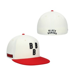 NLB Birmingham Black Barons Rings & Crwns Cream Red Team Fitted Hat