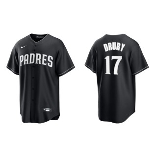 Men's San Diego Padres Brandon Drury Black White Replica Official Jersey