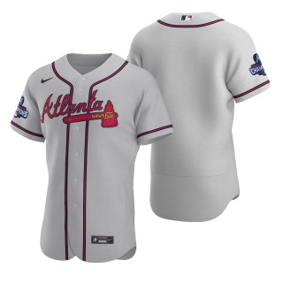 Atlanta Braves Gray Road 2021 World Series Champions Authentic Jersey