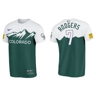 Brendan Rodgers Colorado Rockies Green 2022 City Connect T-Shirt