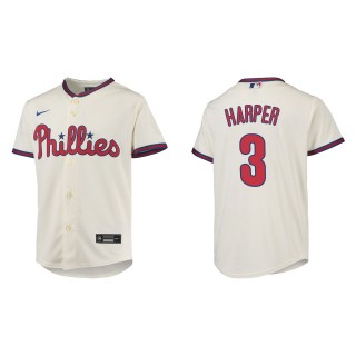 Bryce Harper Youth Philadelphia Phillies Cream Replica Jersey