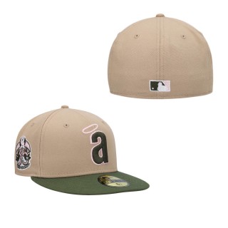 Men's California Angels Camel Olive Pink Undervisor 59FIFTY Snapback Hat