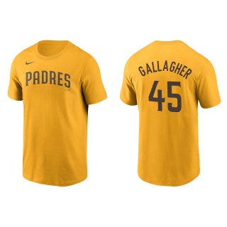 Men's San Diego Padres Cam Gallagher Gold Name & Number T-Shirt