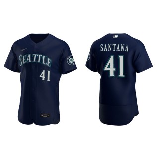 Carlos Santana Seattle Mariners Navy Alternate Authentic Jersey