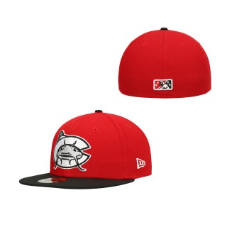 Carolina Mudcats Red Authentic Collection Road 59FIFTY Fitted Hat