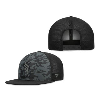 Chicago White Sox Camo Mesh Snapback Hat Black