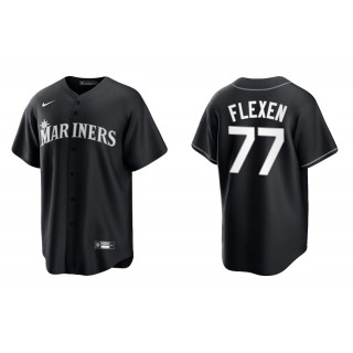 Men's Seattle Mariners Chris Flexen Black White Replica Official Jersey