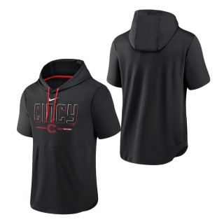 Cincinnati Reds Black 2023 City Connect Short Sleeve Pullover Hoodie