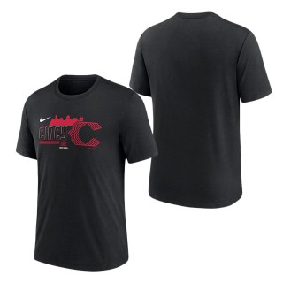 Cincinnati Reds Black 2023 City Connect Tri-Blend T-Shirt