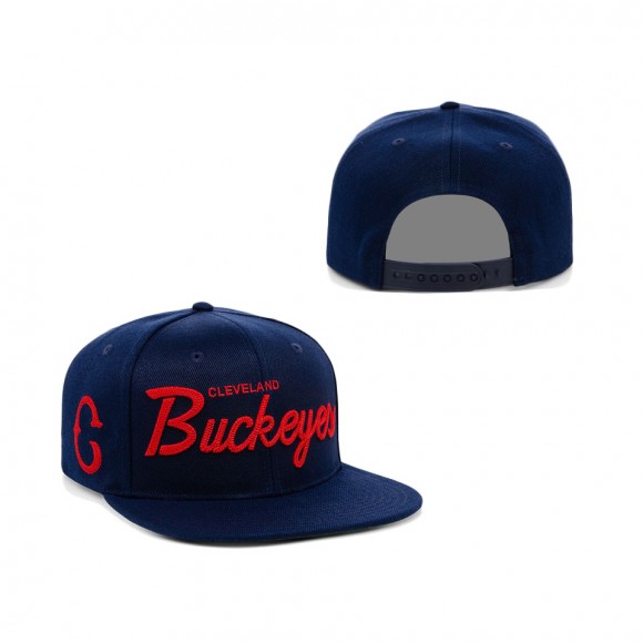 NLB Cleveland Buckeyes Rings & Crwns Navy Snapback Hat