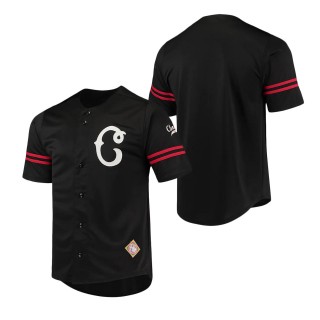 Cleveland Buckeyes Stitches Black Button-Down Jersey