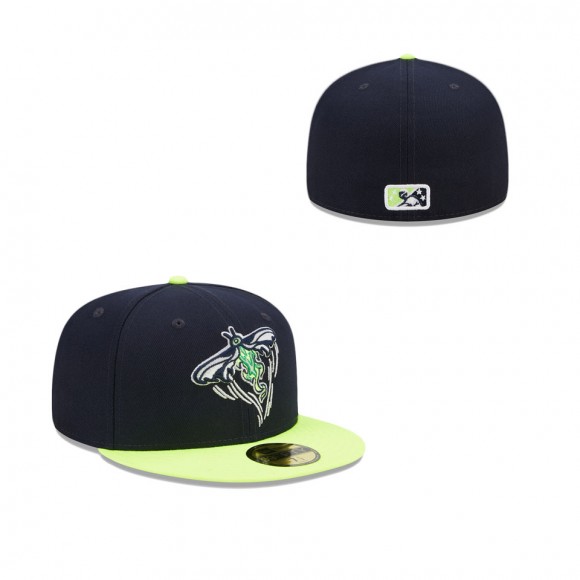 Columbia Fireflies Navy Neon Green Marvel x Minor League 59FIFTY Fitted Hat