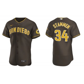 Men's San Diego Padres Craig Stammen Brown Authentic Road Jersey