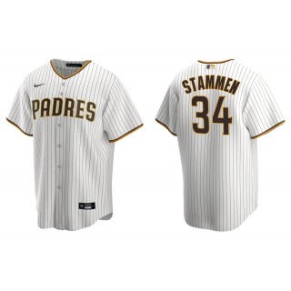 Men's San Diego Padres Craig Stammen White Brown Replica Home Jersey