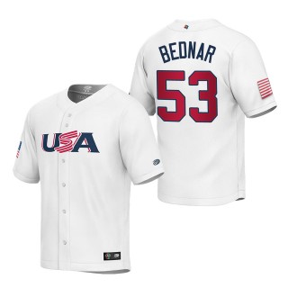 David Bednar Youth USA Baseball White 2023 World Baseball Classic Replica Jersey