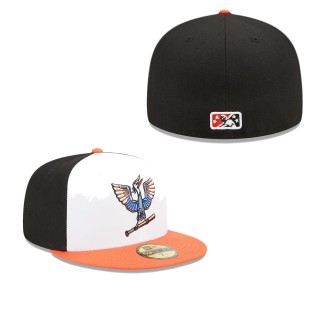 Delmarva Shorebirds Black Orange Marvel x Minor League 59FIFTY Fitted Hat