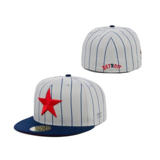 NLB Detroit Stars Rings & Crwns Gray Navy Team Fitted Hat