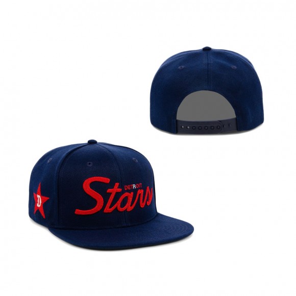 NLB Detroit Stars Rings & Crwns Navy Snapback Hat