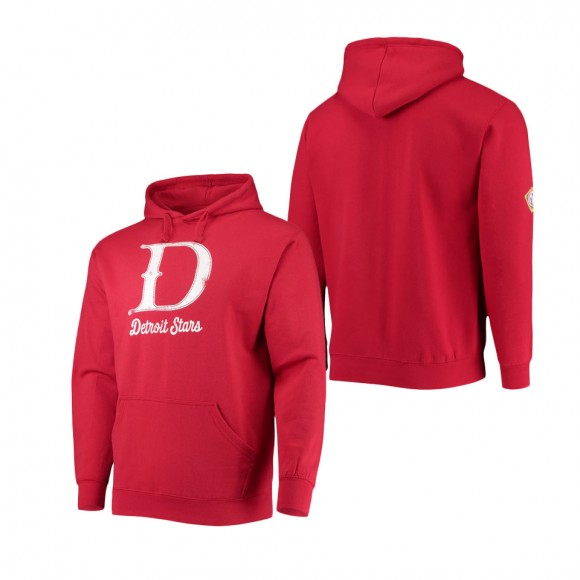 Detroit Stars Stitches Negro League Logo Pullover Hoodie Red