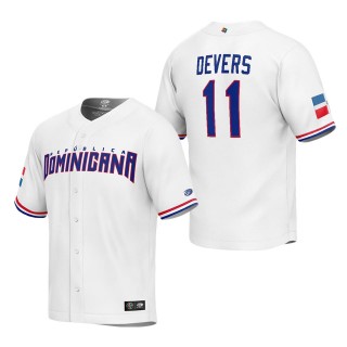 Men's Dominican Republic Baseball Rafael Devers White 2023 World Baseball Classic Replica Player Jersey