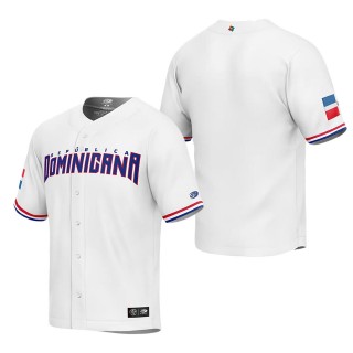 Men's Dominican Republic Baseball White 2023 World Baseball Classic Replica Jersey