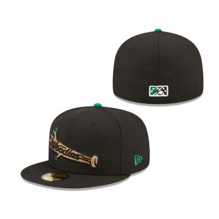 Men's Down East Wood Ducks Black Authentic Collection 59FIFTY Fitted Hat