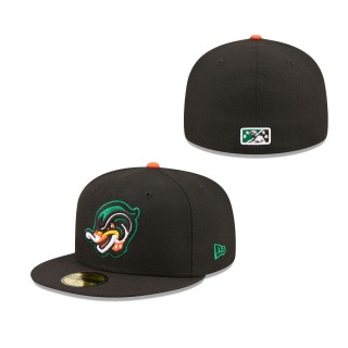 Down East Wood Ducks Black Authentic Collection 59FIFTY Fitted Hat