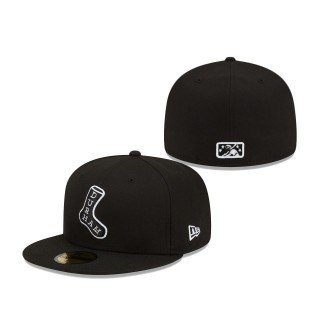 Durham Bulls Black Black Sox Theme Night 59FIFTY Fitted Hat