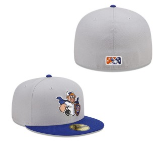 Durham Bulls Gray Royal Marvel x Minor League 59FIFTY Fitted Hat