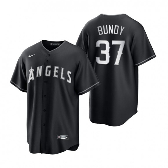 Angels Dylan Bundy Nike Black White 2021 All Black Fashion Replica Jersey