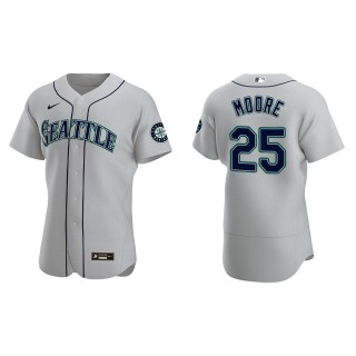 Dylan Moore Seattle Mariners Gray Alternate Authentic Jersey