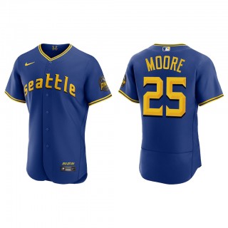 Dylan Moore Seattle Mariners Royal 2023 City Connect Authentic Jersey