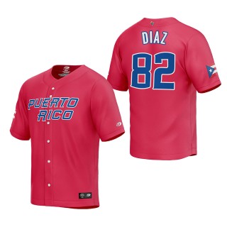 Edwin Diaz Puerto Rico Baseball Red 2023 World Baseball Classic Replica Jersey