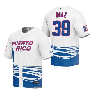 Edwin Diaz Men's Puerto Rico Baseball White 2023 World Baseball Classic Replica Jersey