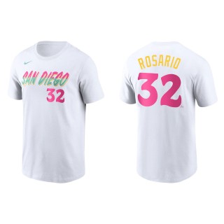 Eguy Rosario San Diego Padres White 2022 City Connect Name & Number T-Shirt