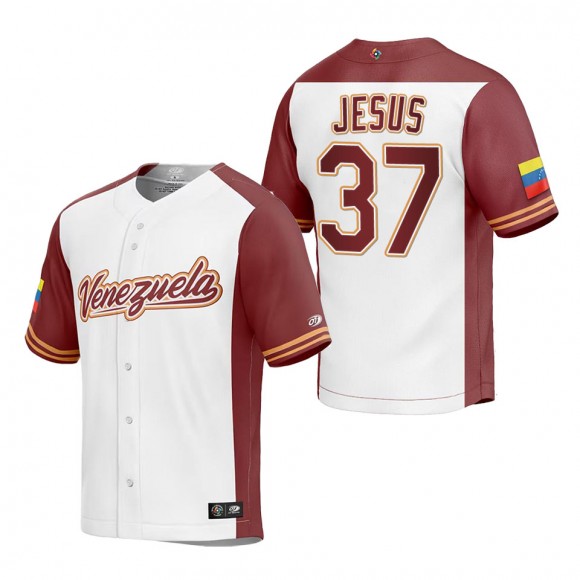 Enmanuel De Jesus Men's Venezuela Baseball White 2023 World Baseball Classic Replica Jersey