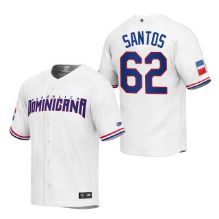 Enyel De Los Santos Men's Dominican Republic Baseball White 2023 World Baseball Classic Replica Jersey