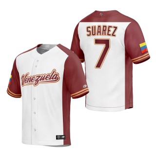 Eugenio Suarez Men's Venezuela Baseball White 2023 World Baseball Classic Replica Jersey