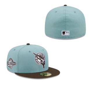 Florida Marlins Light Blue Brown Cooperstown Collection 1997 World Series Beach Kiss 59FIFTY Fitted Hat