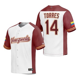 Gleyber Torres Men's Venezuela Baseball White 2023 World Baseball Classic Replica Jersey