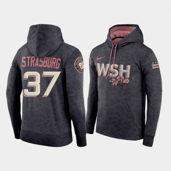 #37 Stephen Strasburg Washington Nationals 2022 City Connect Men's Hoodie - Gray