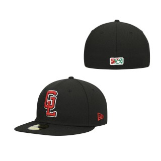 Great Lakes Loons Black Authentic Collection Road 59FIFTY Fitted Hat