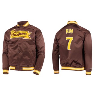 Ha-Seong Kim Men's San Diego Padres Mitchell & Ness Brown Lightweight Satin Full-Snap Jacket