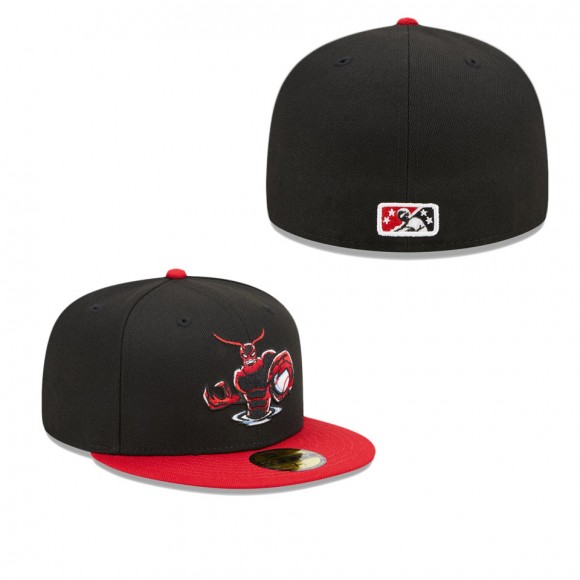 Hickory Crawdads Black Red Marvel x Minor League 59FIFTY Fitted Hat