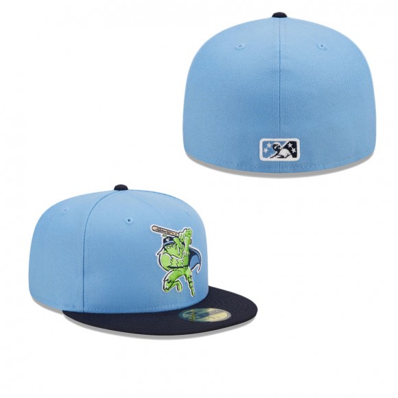 Hillsboro Hops Light Blue Navy Marvel x Minor League 59FIFTY Fitted Hat